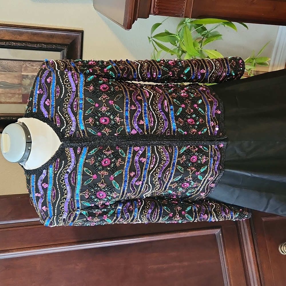 Vintage Papell Boutique 100% Silk EveningJacket